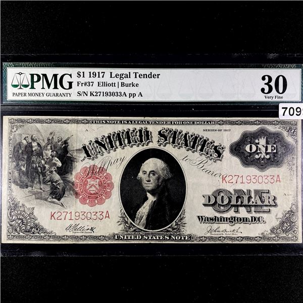 1917 Series LG $1 Legal Tender PMG-30VF