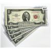 Image 1 : (5) $2 Legal Tender Notes -UNC