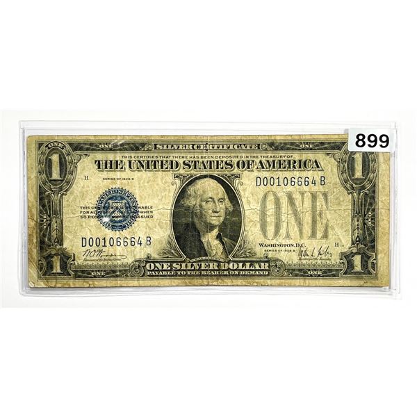 1928 Funny Back $1 Silver Certificate LIGHTLY CIRC