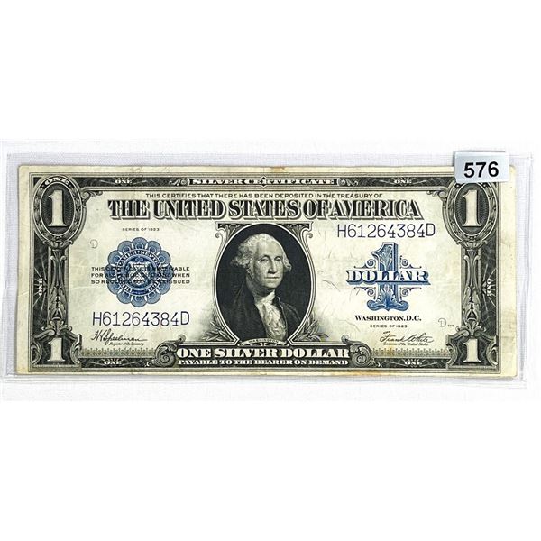 1923 LG $1 Silver Certificate LIGHTLY CIRC