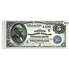1890 $5 Pittsburgh, PA National Bank Note NEAR UNC
