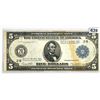 Image 1 : 1914 LG $5 Federal Reserve Note LIGHLTY CIRC