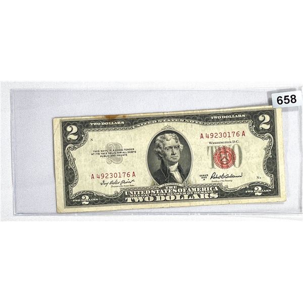 1953 $2 Legal Tender LIGHTLY CIRCULATED