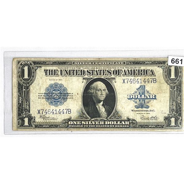1923 LG $1 Silver Certificate LIGHTLY CIRCULATED