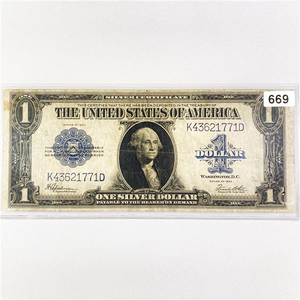 1923 LG $1 Silver Certificate LIGHLTY CIRCULATED