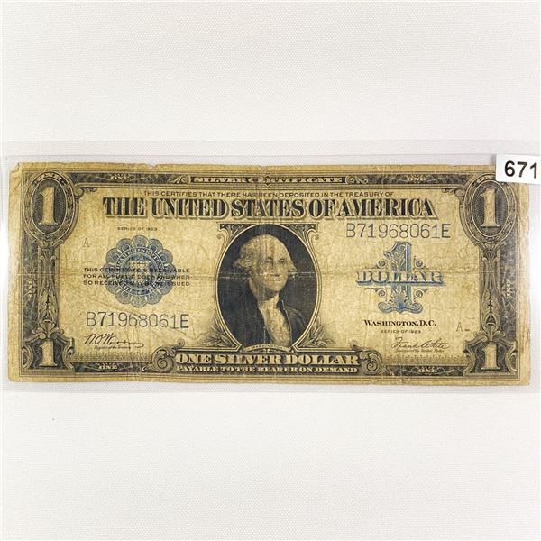 1923 LG $1 Silver Certificate LIGHLTY CIRCULATED