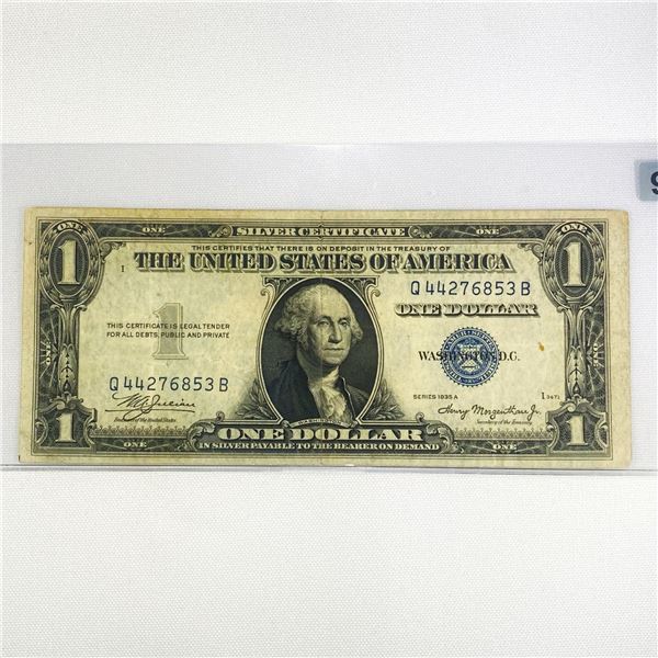 1935 ERROR Skewed Rev Printing $1 Silver