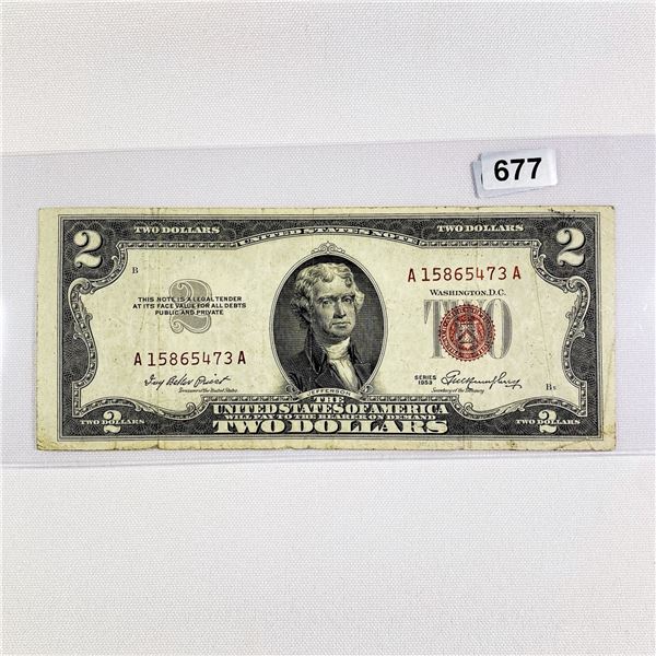 1953 $2 Legal Tender LIGHTLY CIRCULATED