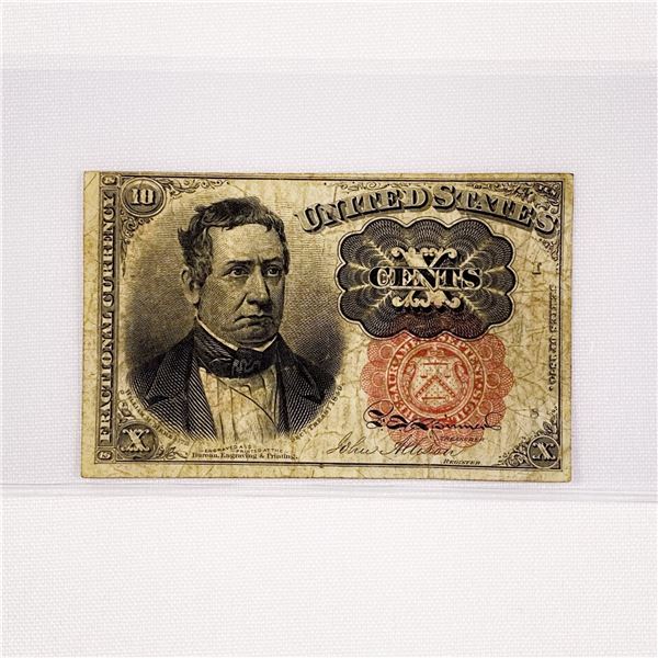 1874 Series 10c Fractional Currency LIGHTLY CIRC