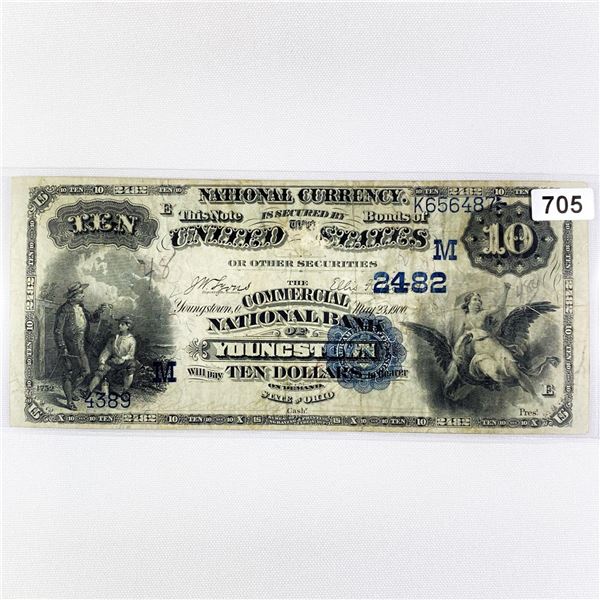 1900 LG $10 Youngstown Bank, OH National Bank Note