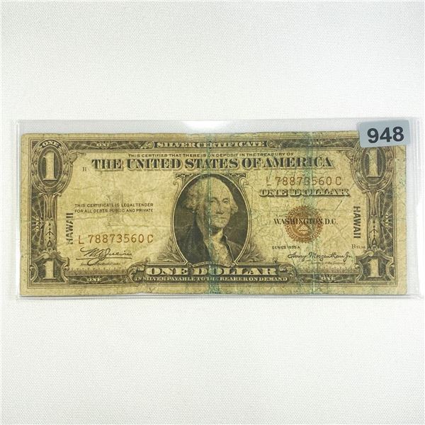 1935 WWII Hawaii Issue $1 Silver Certificate