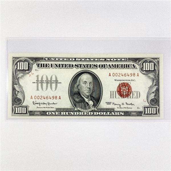 1966 $100 Legal Tender CLOSELY UNC
