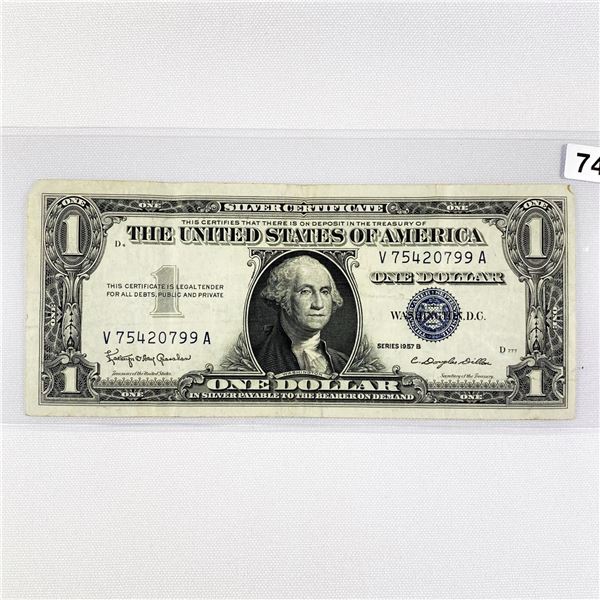 1957 B $1 Silver Certificate CLOSELY UNCIRCULATED