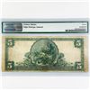 Image 2 : 1902 LG $5  Jackson Bank, MI Nat Bank Note PMG-12