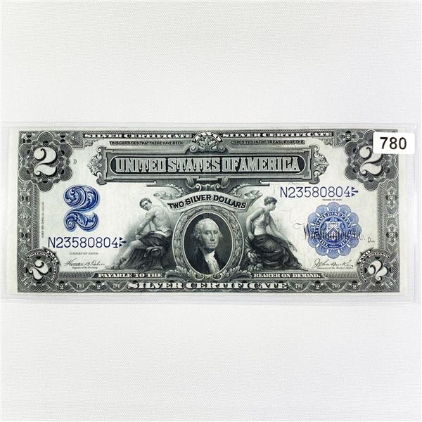 1899 Series LG $2 Silver Certificate CLOSELY UNC