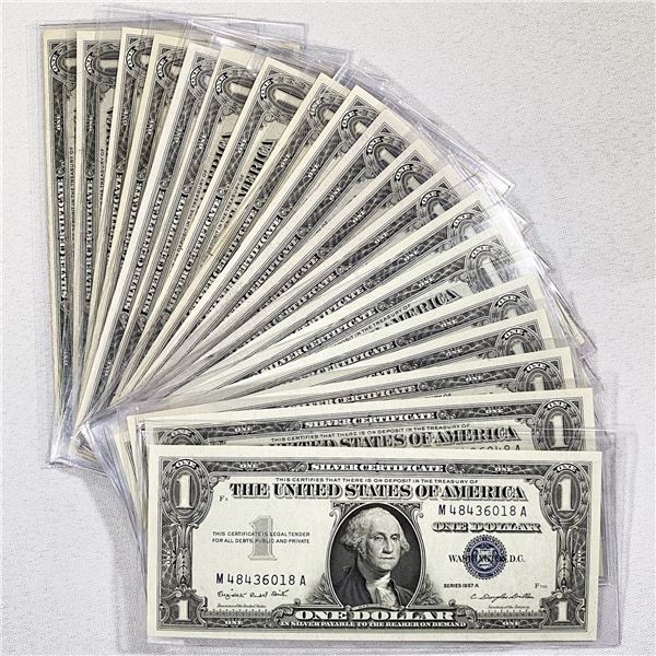 (20) No Motto $1 Silver Cert. -UNC