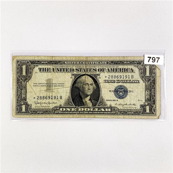 1957 B $1 Silver Certificate LIGHTLY CIRCULATED