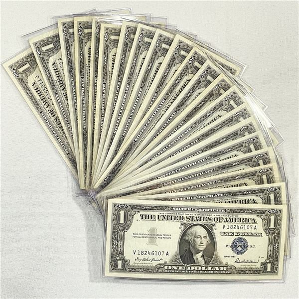 (21) $1 Silver Certificates -UNC