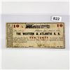 Image 1 : 1862 10c Western & Atlantic R.R.  Note