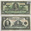 Image 1 : (2) 1935 and 37 Canada $1 Note CIRC