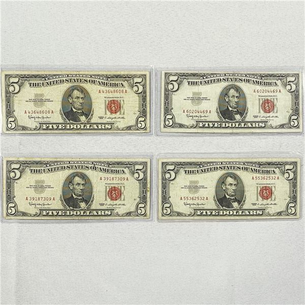 (4) $5 Legal Tenders Notes -CIRC