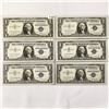 Image 1 : (6) 1957 $1 'Star Note' Silver Certificates A