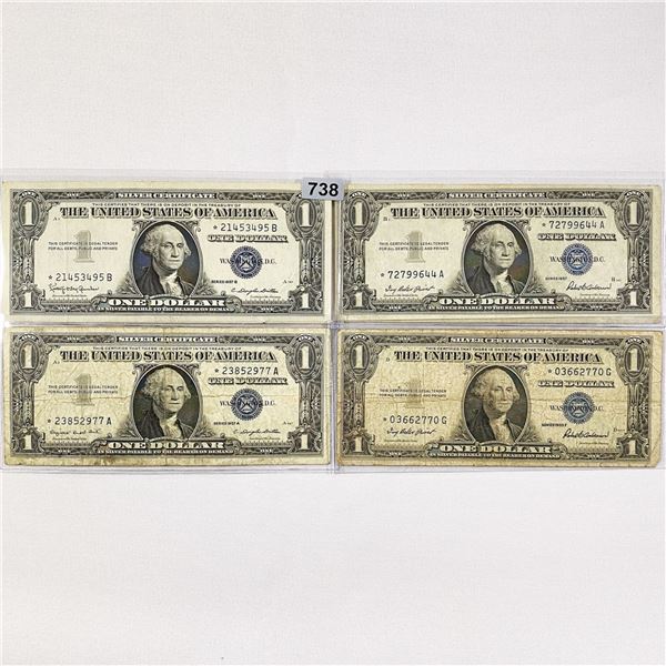 (4) 1935-57 $1 'Star Note' Silver Cert. CIRC