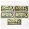 Image 1 : (5)1867-1967 Canada Queen Elizabeth $1 Notes CIRC