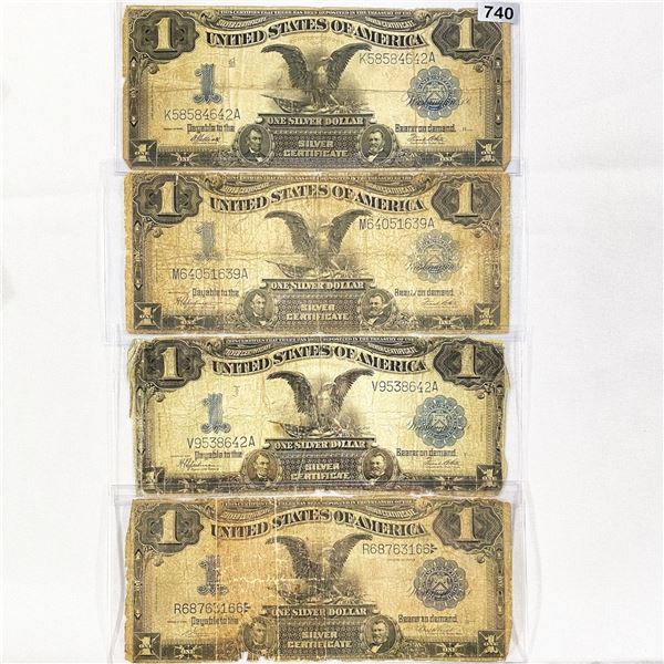 (4) 1899 LG $1 Black Eagle Silver Certificates