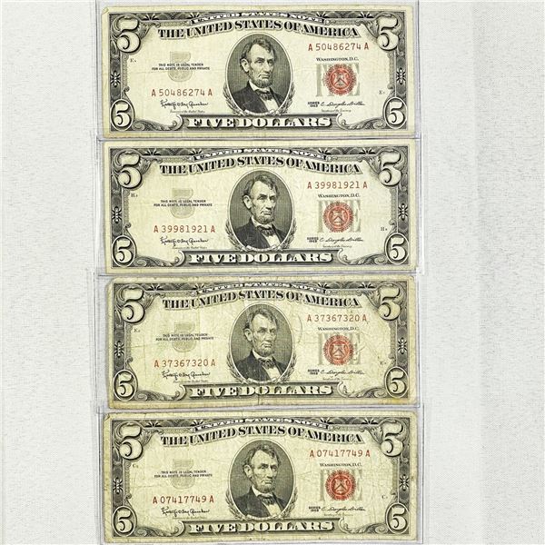 (4) $5 Legal Tenders Notes -CIRC