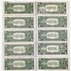 Image 2 : (10) 1935-57 $1 'Star Note' Silver Cert. UNC