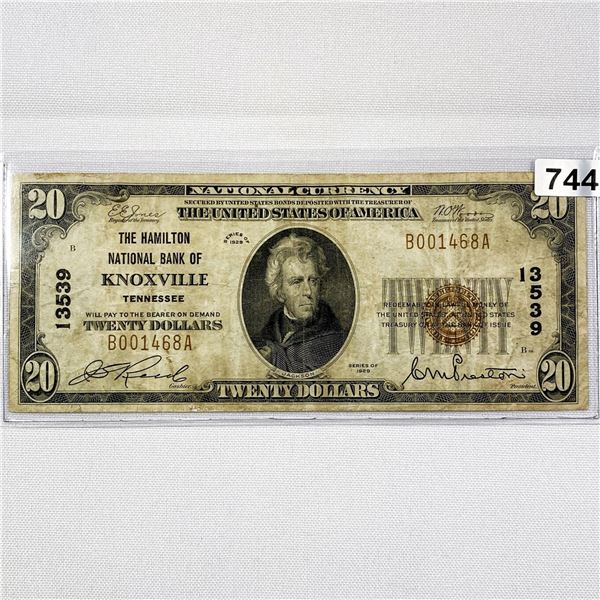 1929 $20 Knoxville, TN National Bank Note