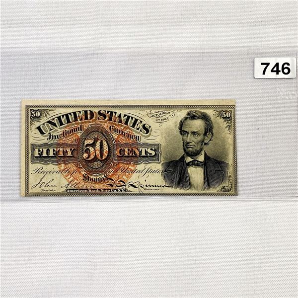 1863 Series 50c Fractional Currency  CLOSELY UNC