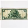 Image 2 : 1902 LG $5  Baltimore MD National Bank Note CIRC