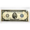1914 LG $5 Federal Reserve Note NEARLY UNC