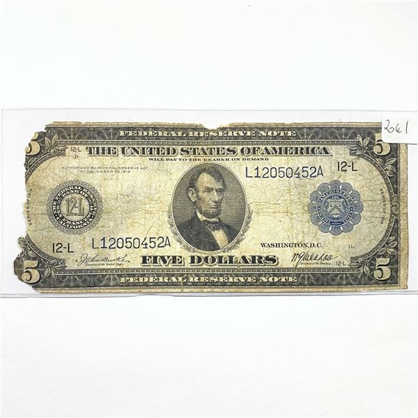 1914 LG $5 Fed. Reserve Note