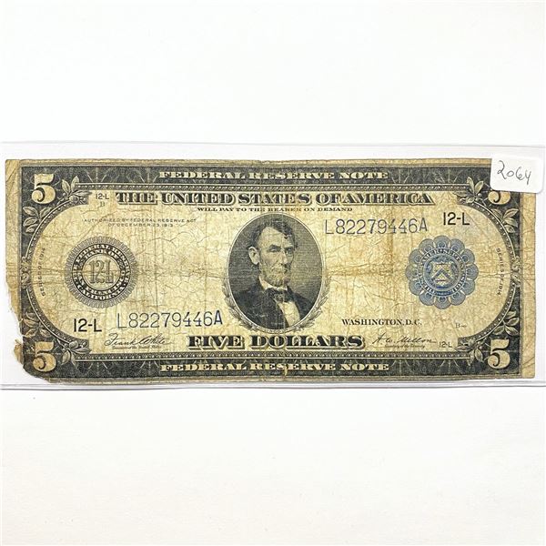 1914 LG $5 Fed. Reserve Note