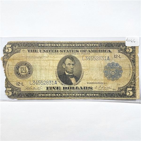 1914 LG $5 Fed. Reserve Note
