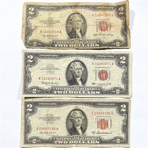 (3) 1900's Consec. $2 Fed. Reserve Notes