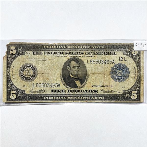 1914 LG $5 Fed. Reserve Note