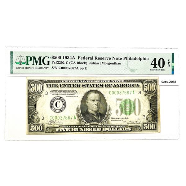 1934-A St. Louis $500 Five Hundred Dollar Fed Rese