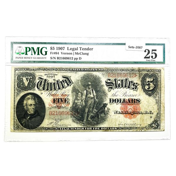 1907 LG $5 Legal Tender Note
