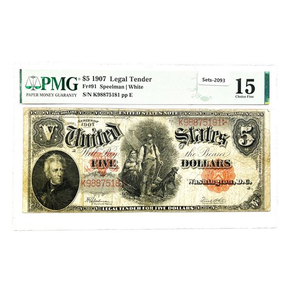 1907 LG. $5 Legal Tender Note