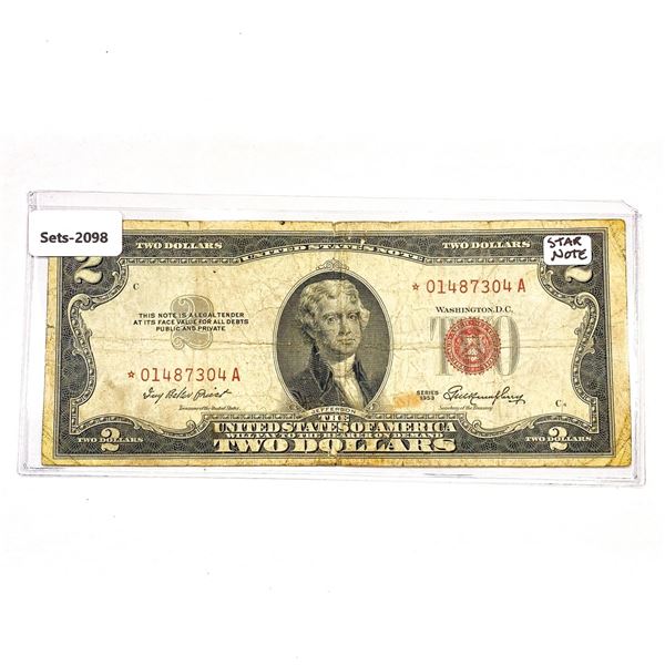 1953 Star Note $2 Legal Tender Note
