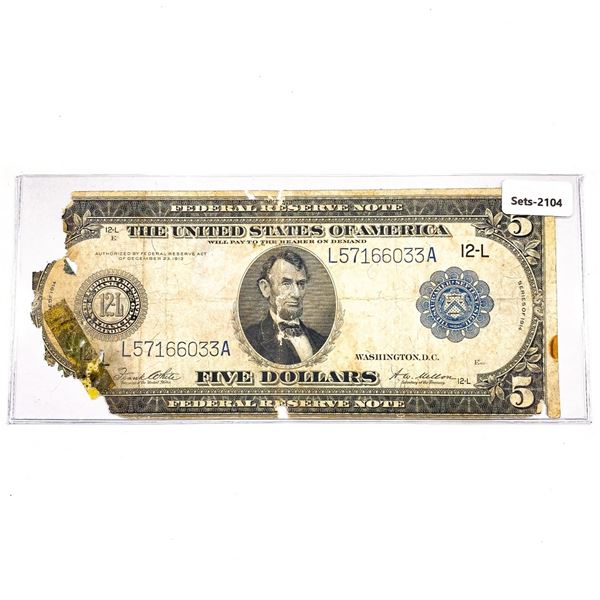 1914 LG $5 Fed. Reserve Note