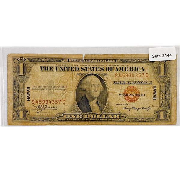 1935-A WW2 Hawaii Issue $1 Silver Cert.
