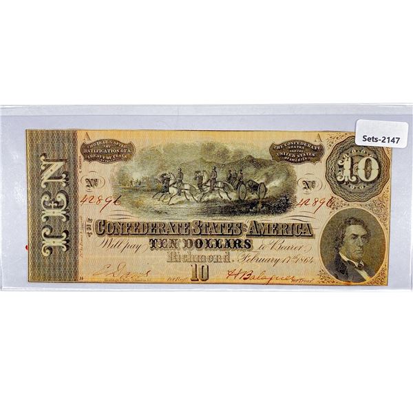 1864 Confederate $10 Note