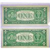 Image 2 : (2) 1963-A Consec. $1 Fed. Reserve Notes