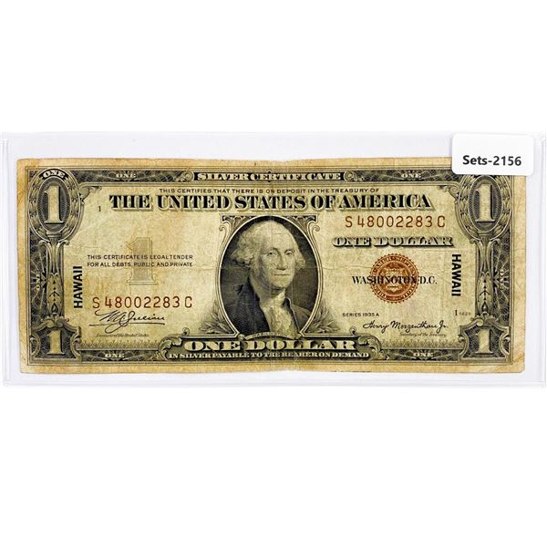 1935-A WW2 Hawaii Issue $1 Silver Cert.