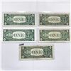 Image 2 : (5) 1960's $1 Fed. Reserve Notes CIRC